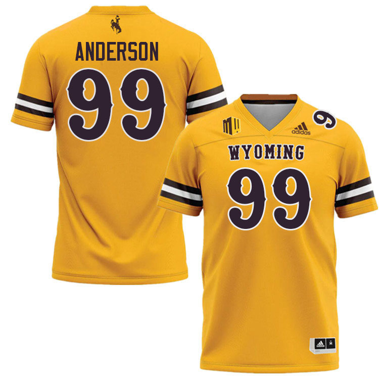 Wyoming Cowboys #99 Keelan Anderson College Football Jerseys Stitched-Gold